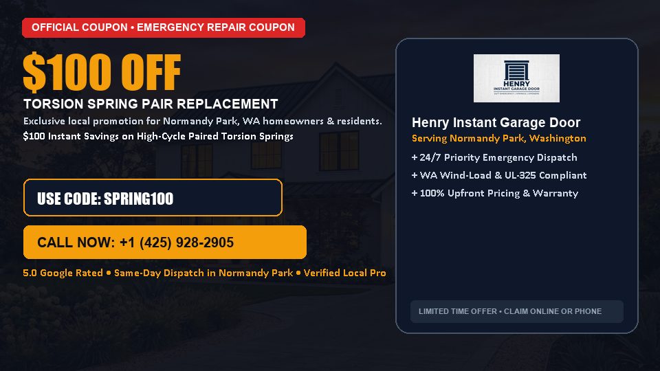 Henry Instant Garage Door $100 OFF Dual Torsion Spring Replacement